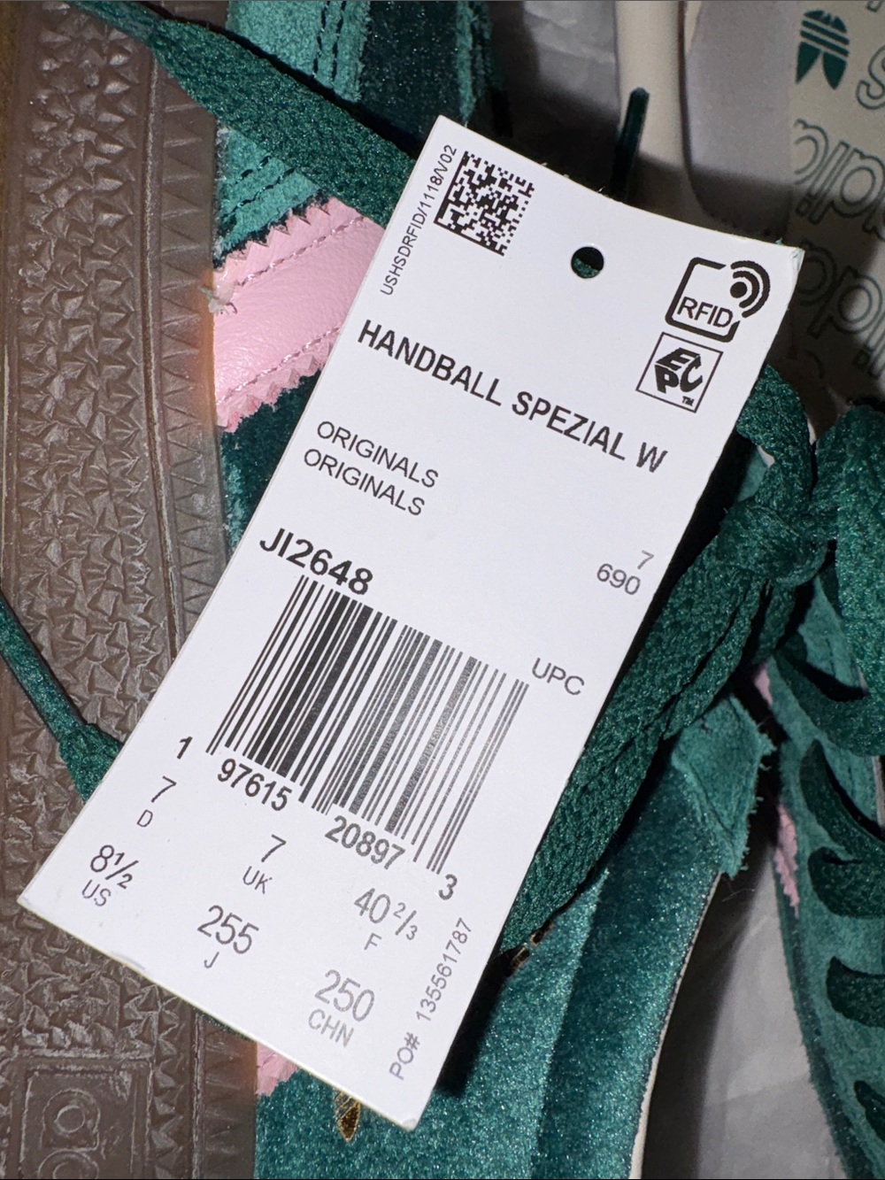 adidas Originals Green & Pink Suede Women's Sneakers - Picture 8 of 8